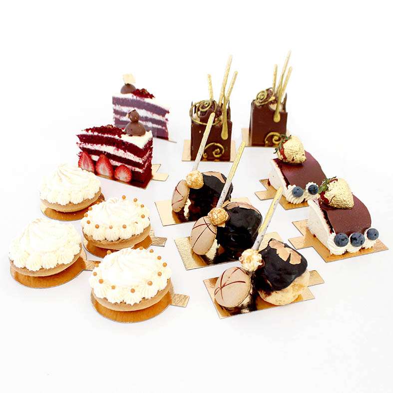 LOYAL DESSERT BOARD + TAB SQ 80mm GOLD 1mm – view 2