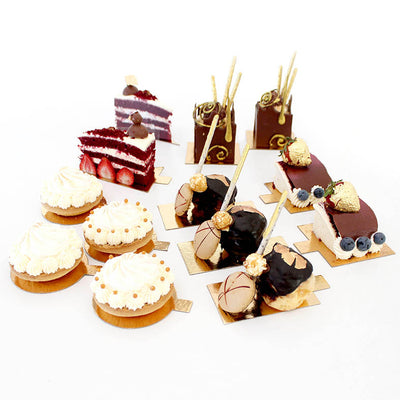 DESSERT BOARD + TAB SQ 80mm GOLD 1mm