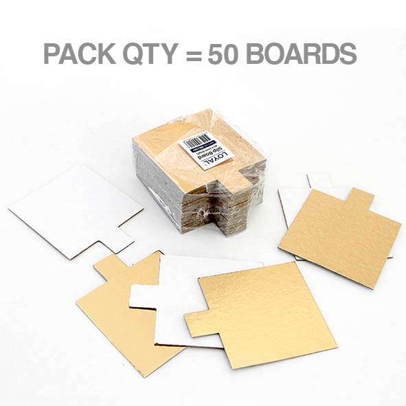LOYAL DESSERT BOARD + TAB SQ 80mm GOLD 1mm – view 3