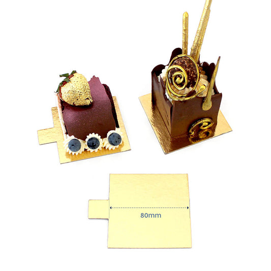 DESSERT BOARD + TAB SQ 80mm GOLD 1mm
