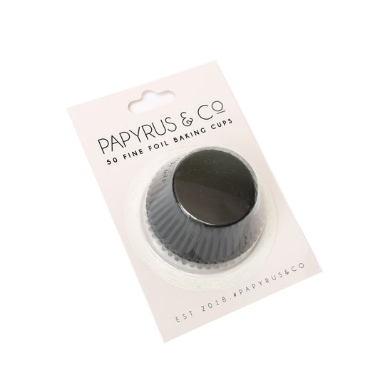 Baking Cups 50 pack Black Foil 50mm