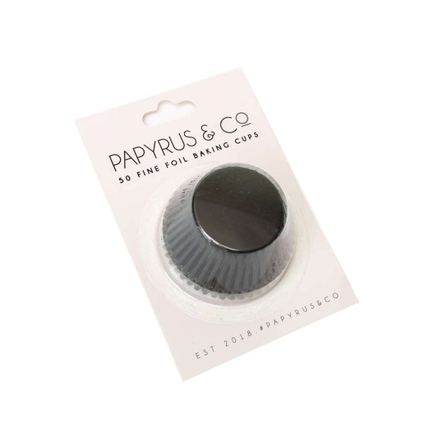 Papyrus & Co 44mm Black Foil Baking Cups | 50 Pack