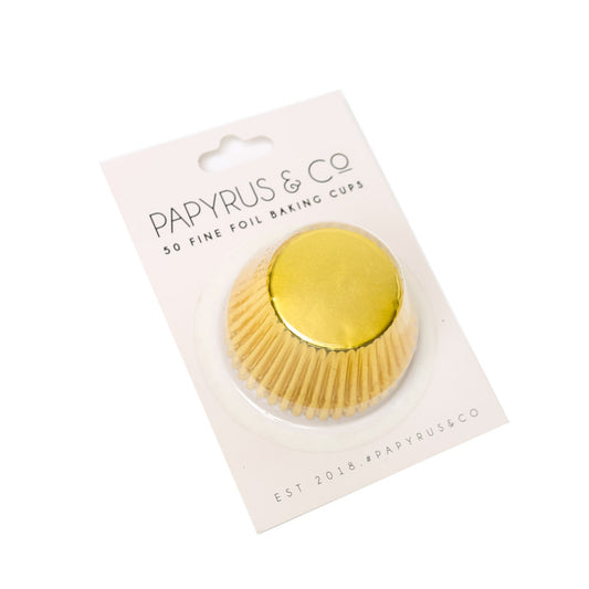 Baking Cups 50 pack Gold Foil 50mm