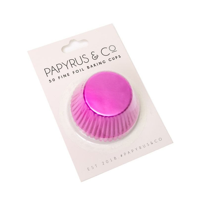 Baking Cups 50 pack Medium Hot Pink Foil 44mm