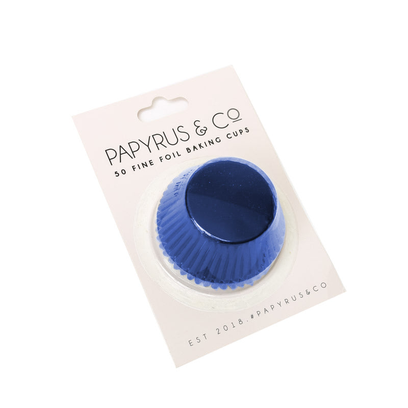 Baking Cups 50 pack Navy Foil 50mm