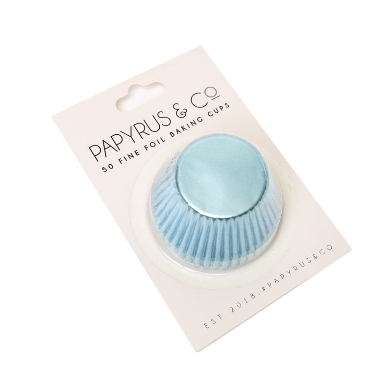 Baking Cups 50 pack Medium Pastel Blue Foil 44mm