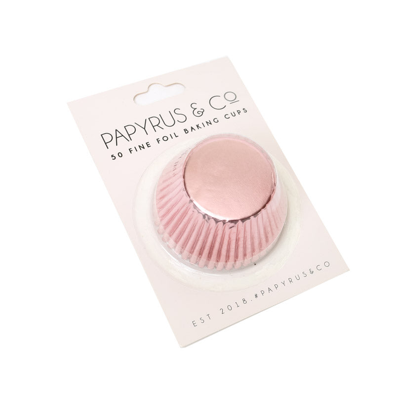 Baking Cups 50 pack Medium Pastel Pink Foil 44mm