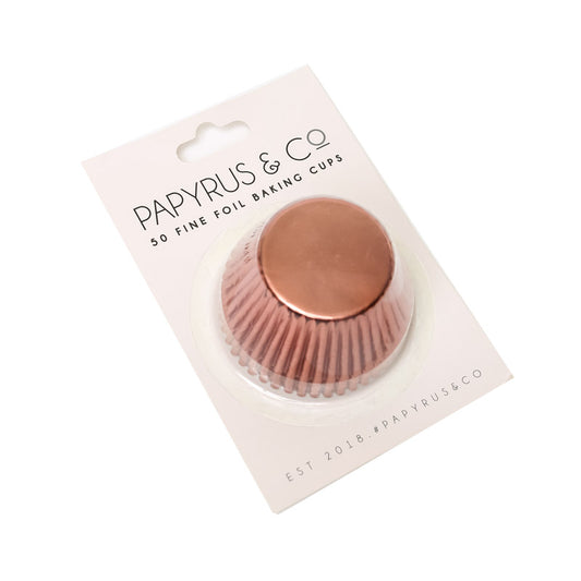 Baking Cups 50 pack Rose Gold Foil 50mm