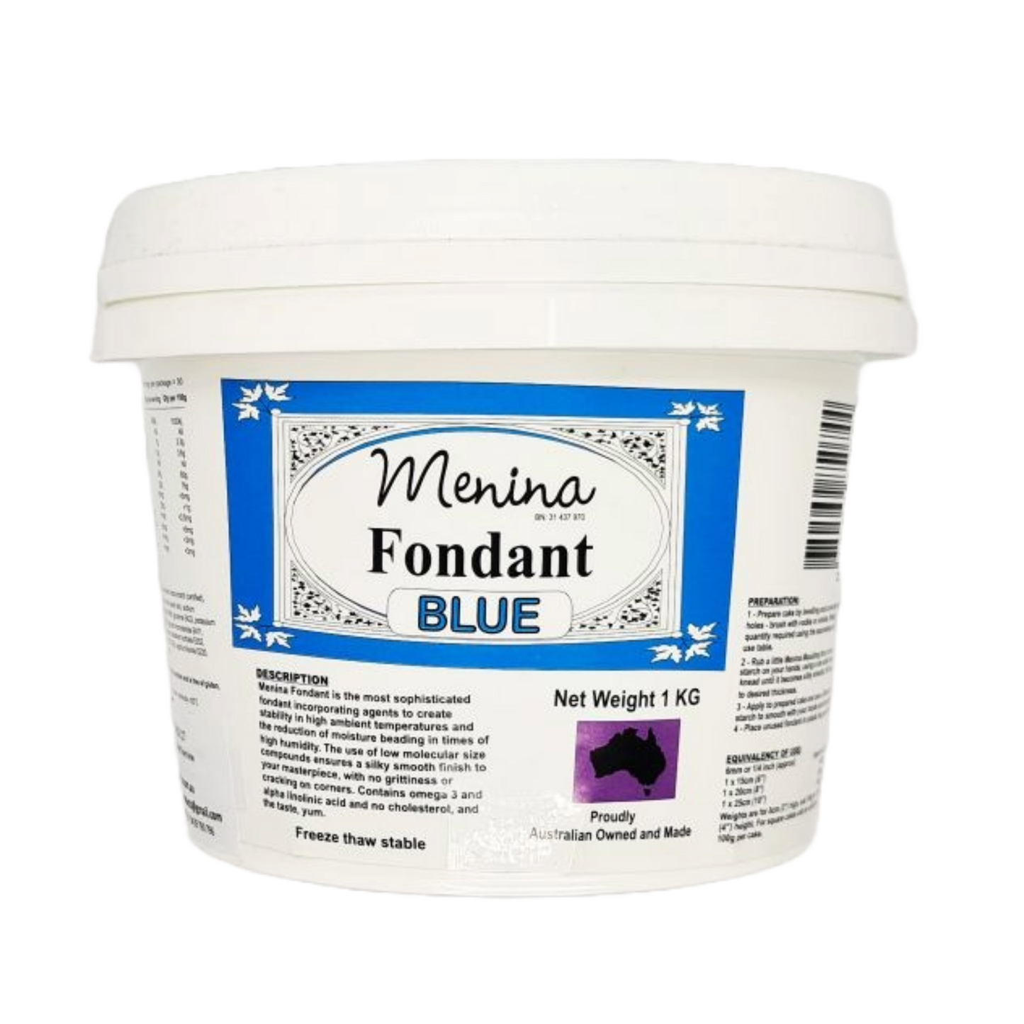 Icing 1kg Fondant Blue Menina Products