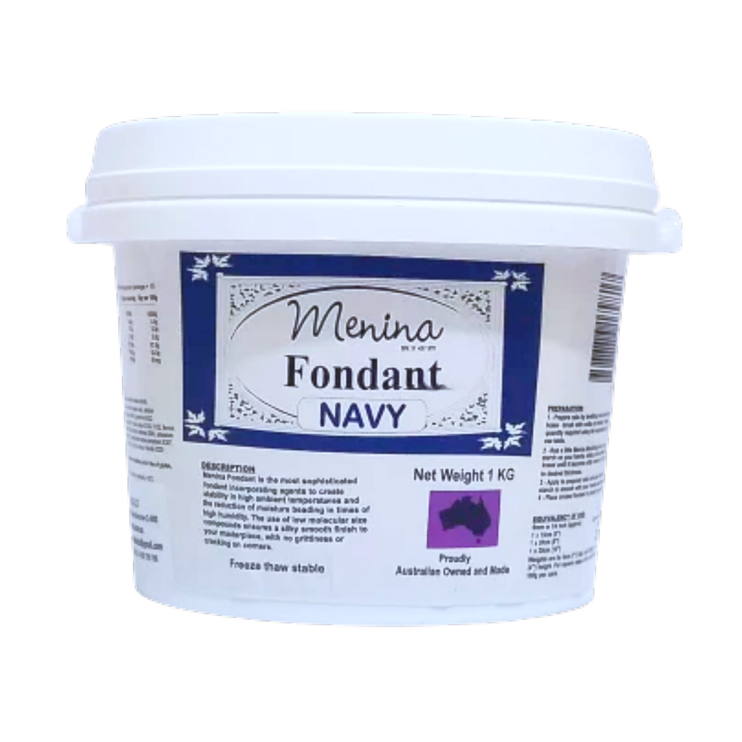 Icing 1kg Fondant Navy Menina Products