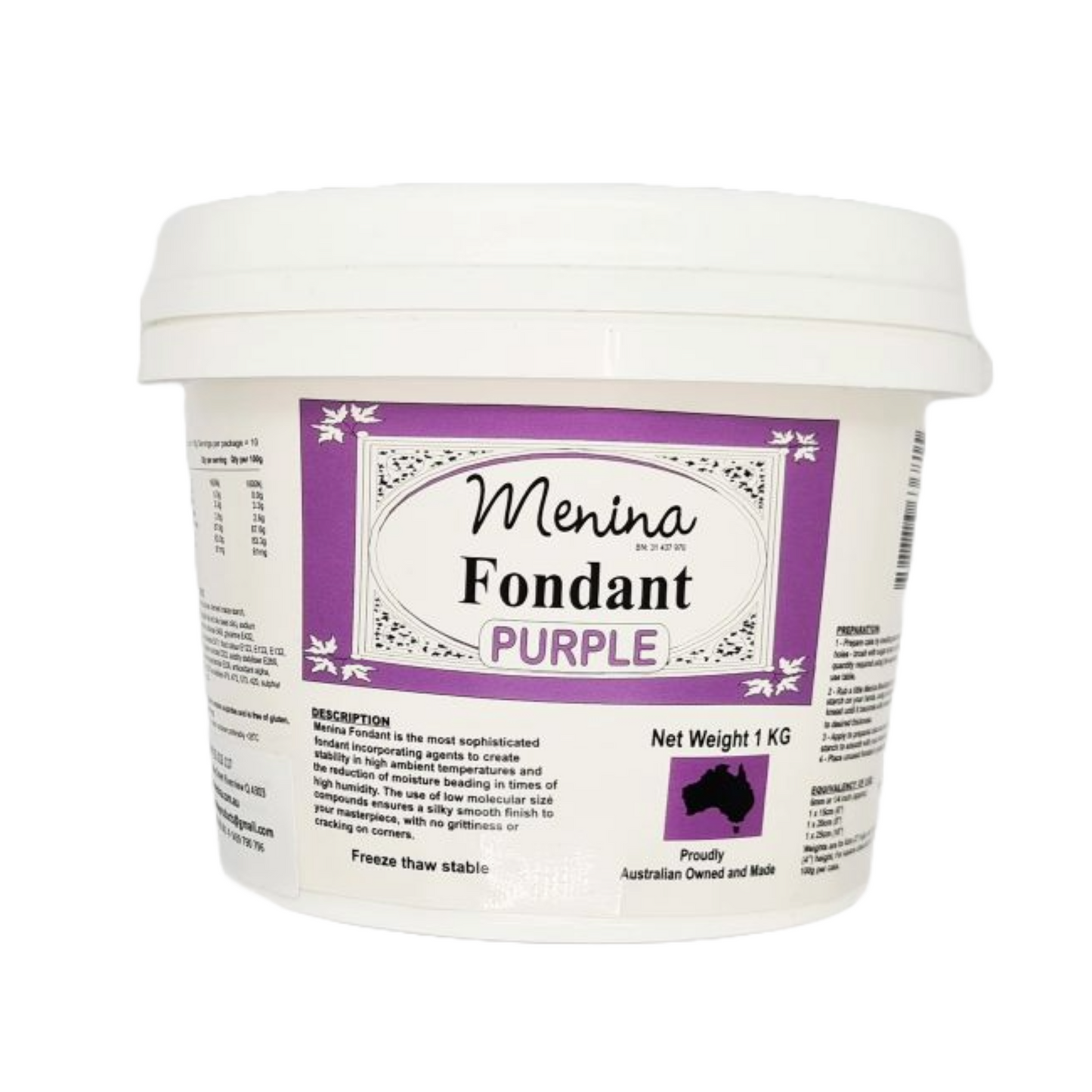 Icing 1kg Fondant Purple Menina Products