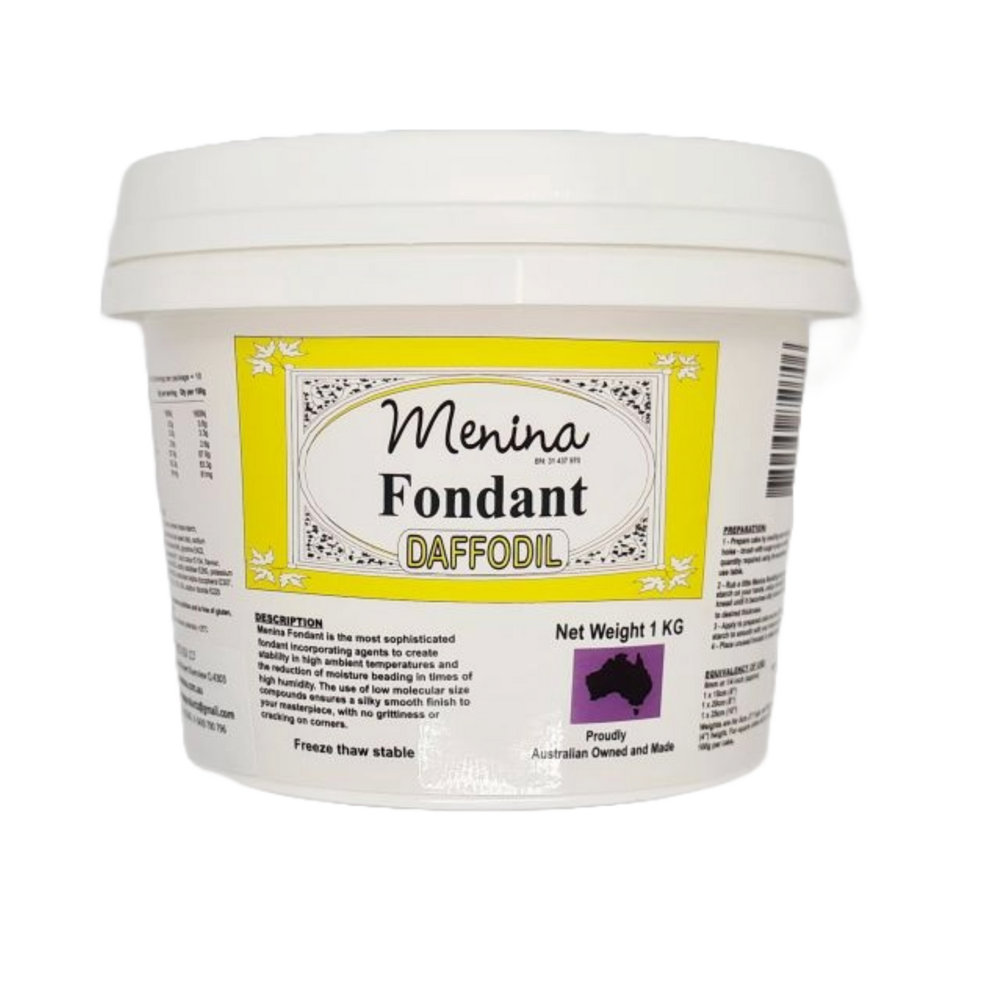 Icing 1kg Fondant Daffodil Yellow Menina Products