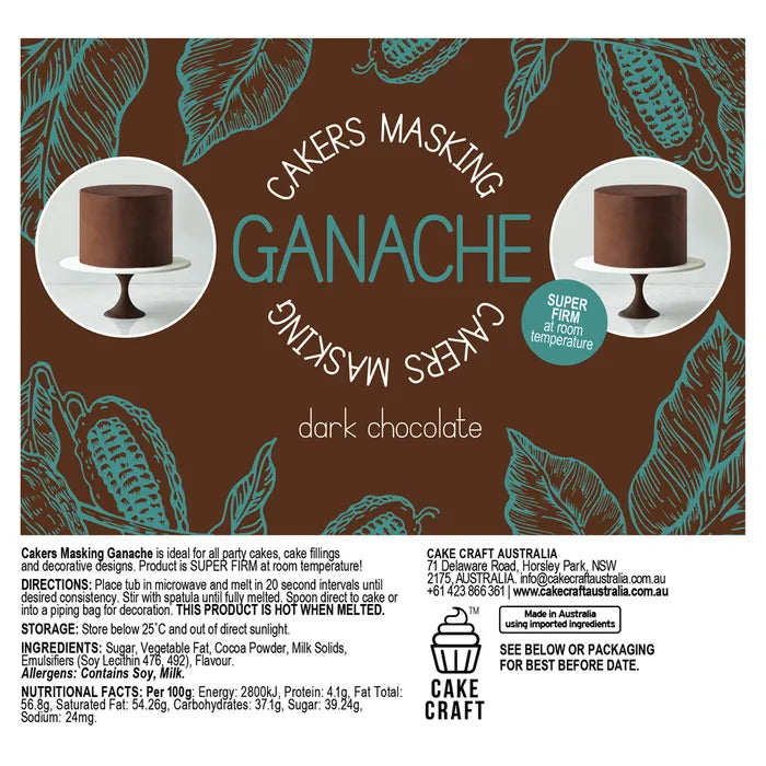 Chocolate Ganache Dark Chocolate Ganache 750g